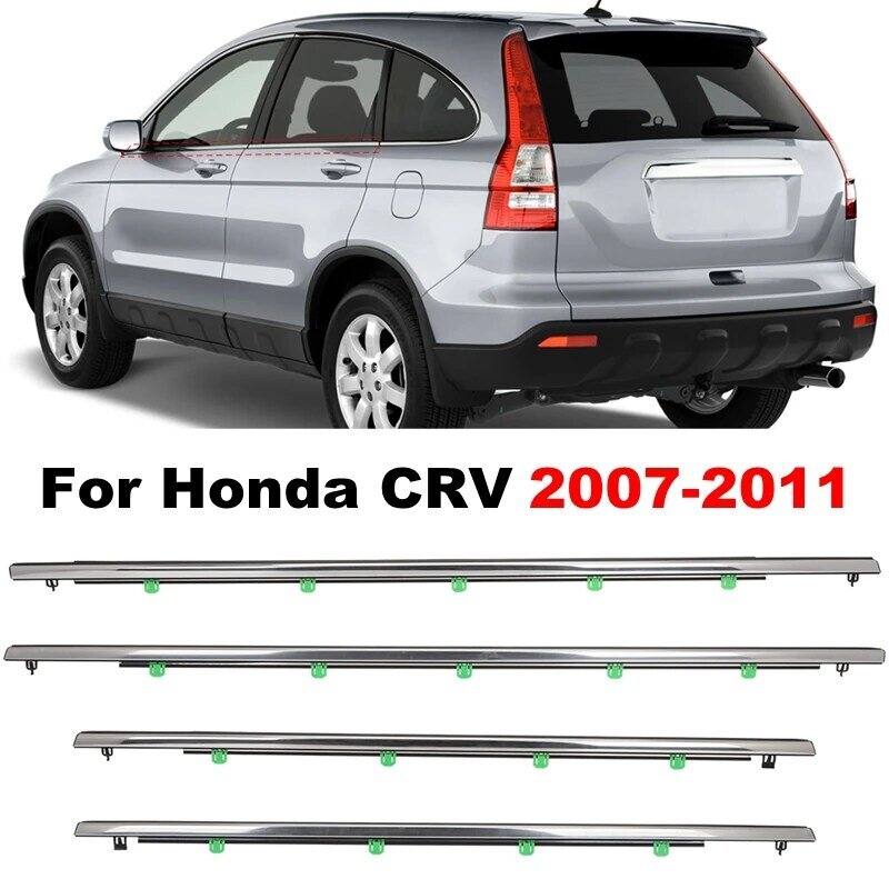 แถบติดกระจกรถยนต์แถบปิดสติ๊กเกอร์ตกแต่งผนังด้านข้างสีเงิน2007-2011สำหรับ CR-V Honda CRV