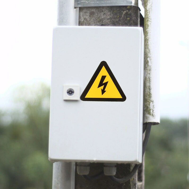 Pegatinas de advertencia de desconexión de descarga eléctrica, emblemas de etiqueta de equipo de 30 piezas