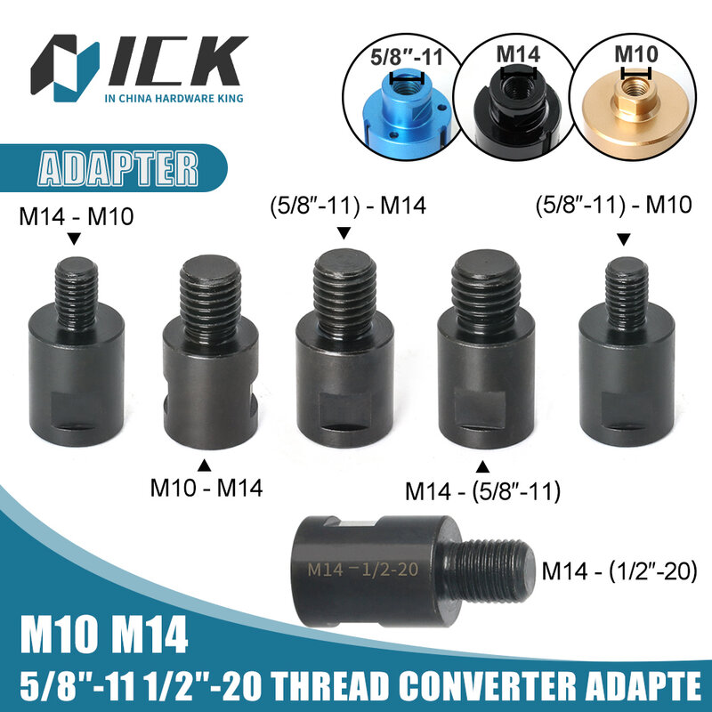 Angle Grinder m10 m14 5/8-11 Adapter Thread Converter Adapter Interface Connector Screw Connecting Rod Nuts Slotting 100 125Type