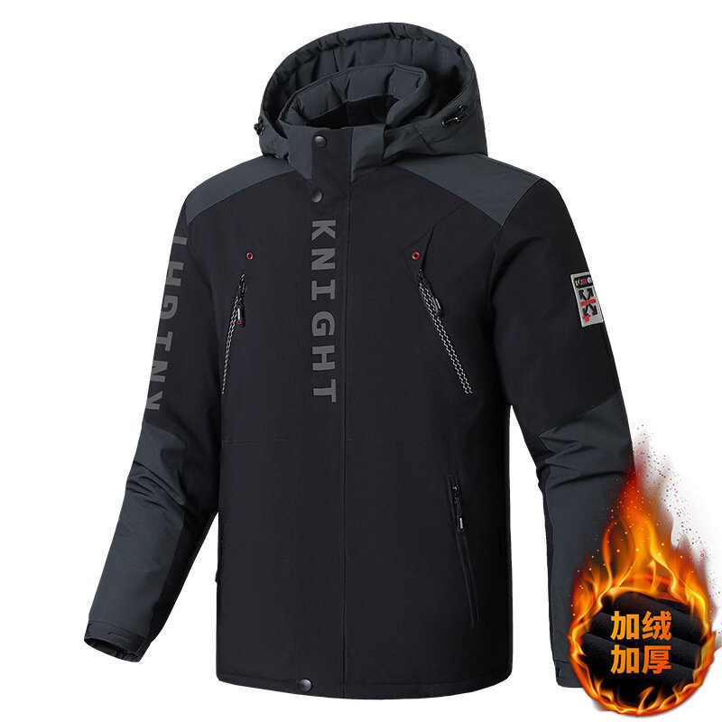 2023 мужская зимняя куртка с капюшоном, теплая флисовая парка, мужское стандартное пальто, мужская верхняя одежда большого размера 9XL, непродуваемый осенний анорак