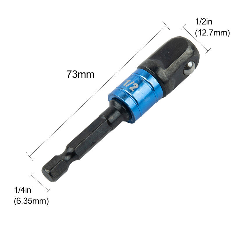 Power Tool Socket Adapter 1/4 3/8 1/2 Chrome Vanadium Steel Extension Bar Hex Shank Impact Driver High Quality