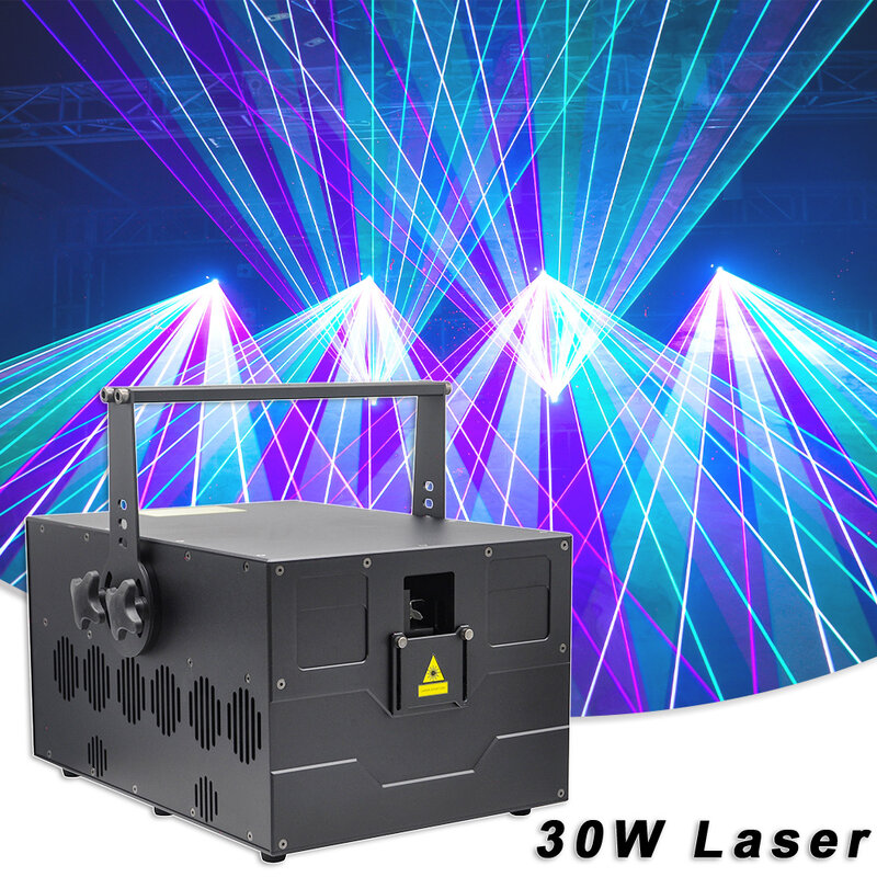 New 30W Full Color Animantion Beam 40Kpps Scanner DJ Laser Disco Stage Lighting Wedding Birthday Party Professional Projector