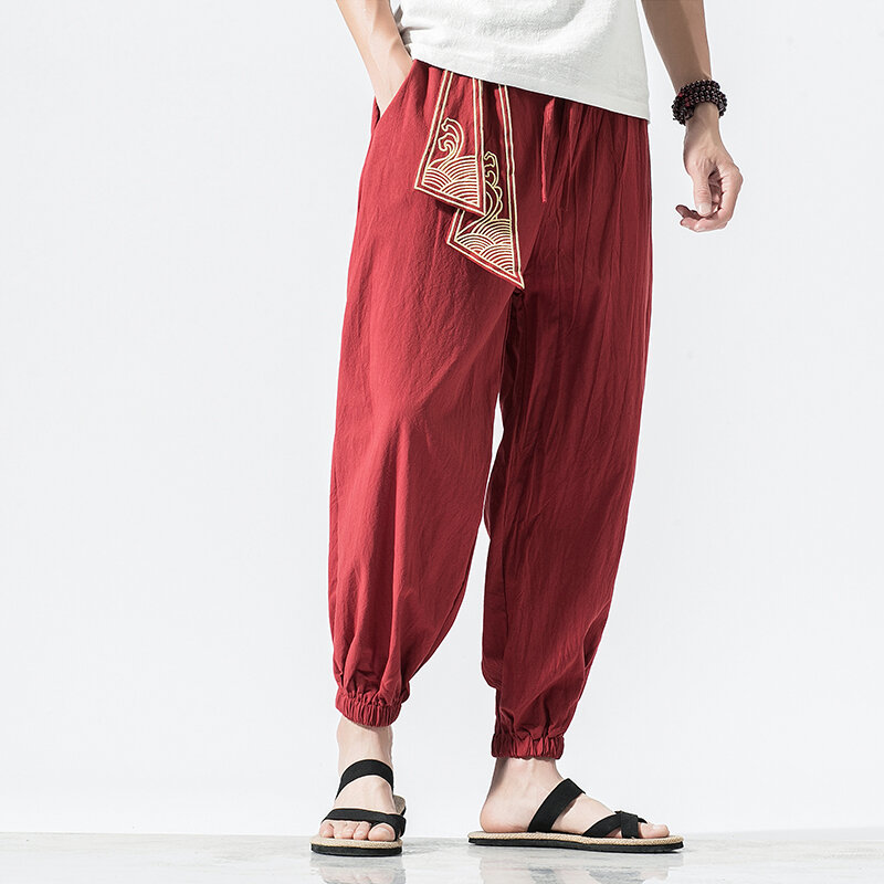Pantalones bombachos informales para hombre, Joggers de pierna ancha, estilo Harajuku, holgados, de algodón, Primavera