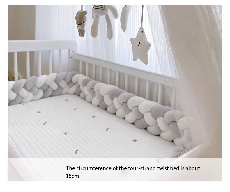 Parachoques de cuna de bebé, circunferencia de cama para recién nacidos, trenzada, accesorios de cama, rieles de cama de seguridad para niños
