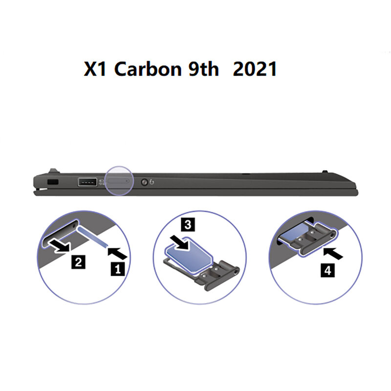 Original Thinkpad X1 Carbono 7 ° 2019 8 ° 2020 9 ° 2021 10 ° 2022 4G suporte do slot da bandeja do cartão SIM