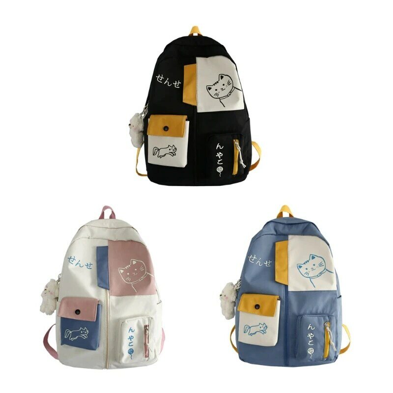 Dames Schoolrugzak Patchwork Vrouwelijke tas met grote capaciteit in Japanse stijl