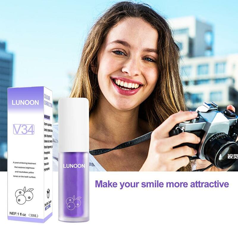 2023 New 30ml V34 Toothpaste Tooth Cleaning Whitening Stains Oral Removing Yellow Toothpaste Hygiene Cleaning J1S6