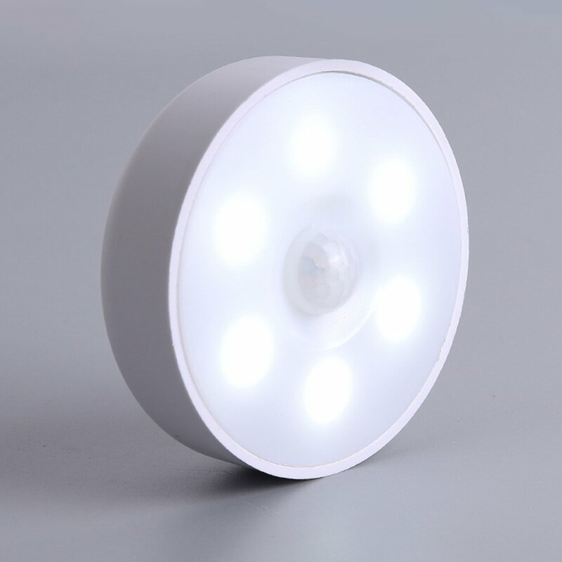 Luces LED de noche con carga USB, luz de pared con Base magnética, lámpara portátil con Sensor de atenuación redondo para cocina y dormitorio