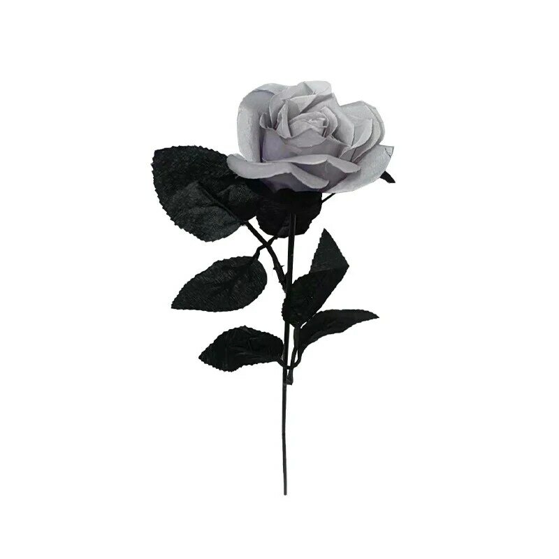 Bunga mawar buatan hitam satu simulasi pernikahan, bunga dekorasi Interior banyak warna bunga buatan