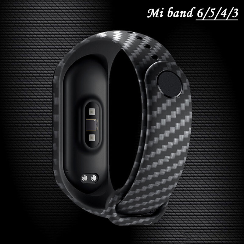 Carbon Fiber Strap Voor Xiaomi Mi Band 7 Nfc Polsband Smartwatch Miband 5 Siliconen Armband Correa Mi Band 4 5 3 6 Accessoires