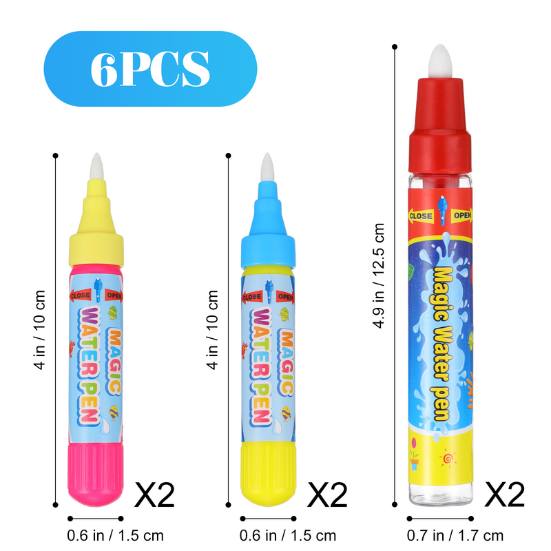 6 Pcs Manual Student Use Child Water Mat Graffiti Painting Pen Pens for Students Toddlers
