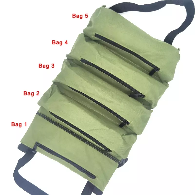 Tool Canvas Bag Roll Multi-Purpose Wrench Screwdriver Repair Tools Hanging Pouch Zipper Storage Bag