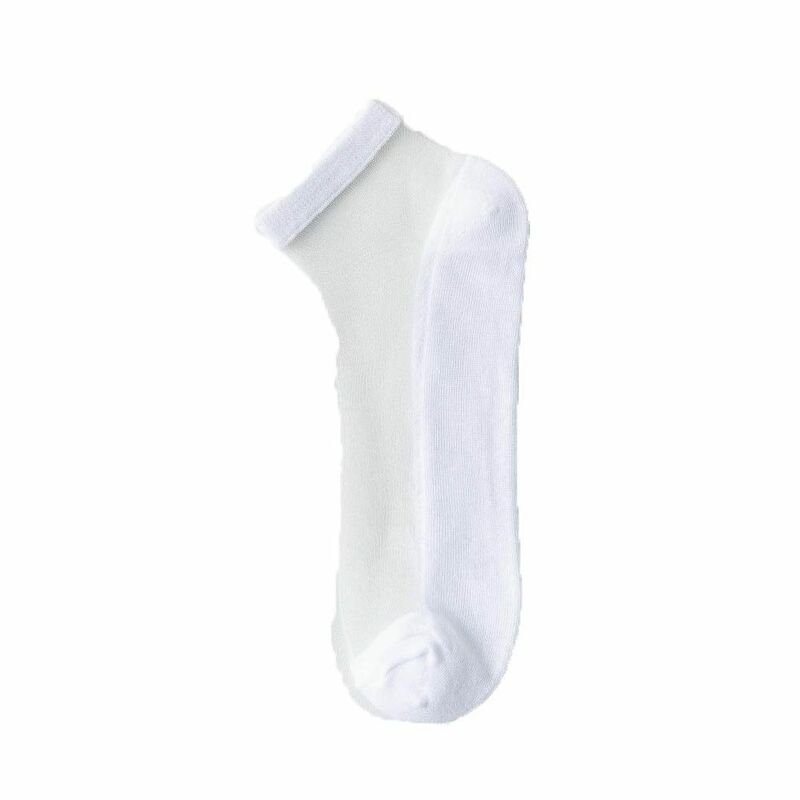Calcetines tobilleros invisibles para hombre, calcetín de seda, Color sólido