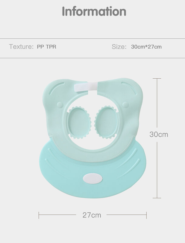 Gorro de silicona ajustable para Baby Shower, visera de baño para niños, protección de ojos, orejas, Escudo de lavado de pelo para niños, gorro impermeable
