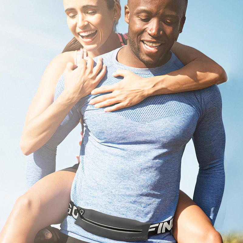 Running Belt Slim Running Belt Pack Women & Men Hands-Free Reflective Runner Pouch Fitness Bag Adjustable For Travel Cell Phone