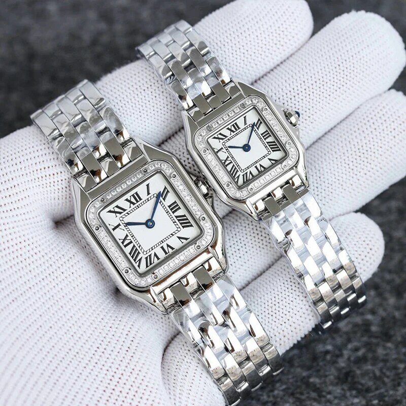 Reloj de cuarzo de acero clásico dorado para mujer, reloj de moda todo en uno con incrustaciones de diamantes, impermeable, 2024