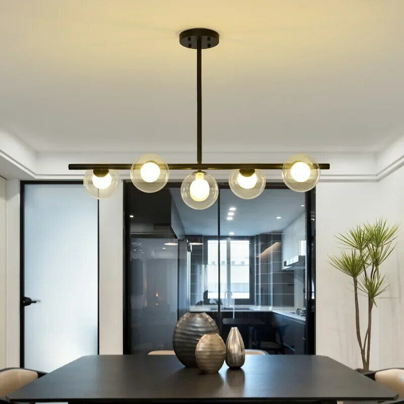 Lampadari moderni a sfera in vetro bianco a LED per soggiorno sala da pranzo cucina ristorante Home Indoor Decor Art lampade a sospensione a sospensione