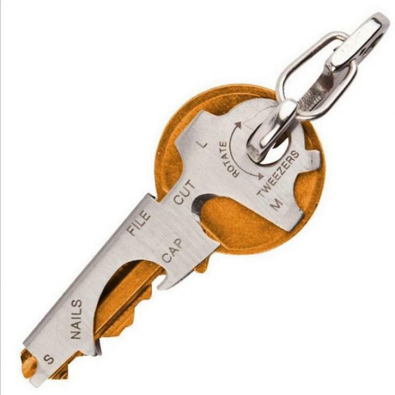 BLOCard-Porte-clés en acier inoxydable 8 en 1, pince à clé multifonction, tournevis, outil EDC, crochet, portable