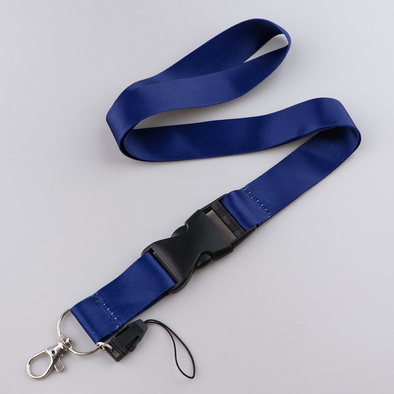 Tali gantungan leher versi gesper, gantungan kunci minimalis warna Solid, tali Lanyard leher untuk hadiah Aksesori kunci
