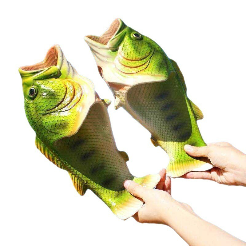 Zapatillas de pescado antideslizantes para hombre y mujer, chanclas divertidas y creativas para el hogar, a la moda, con Palabra de pez salado, a la moda, para exteriores, 2023