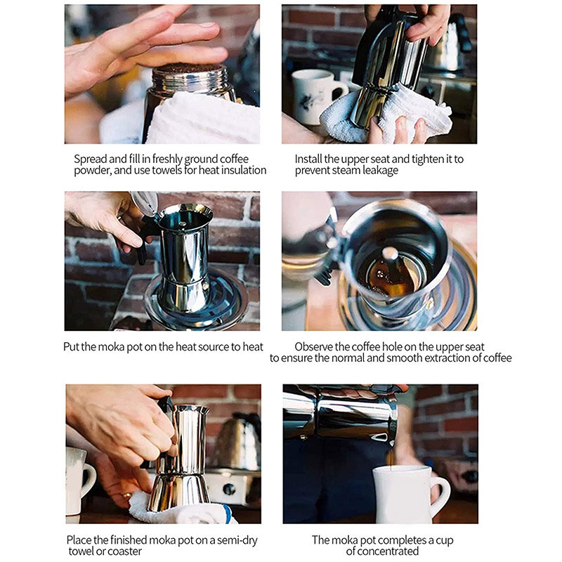 Accessori per caffettiera alluminio Espresso in acciaio inox piano cottura personalizzato Moka Pot
