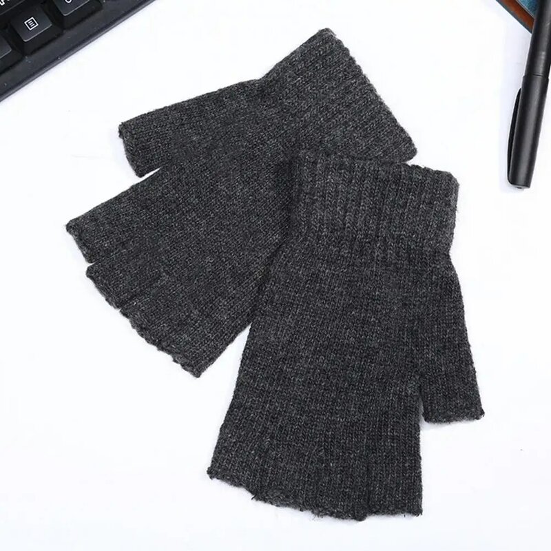 Guanti Unisex 1 paio di polsini elastici popolari guanti lavorati a maglia con mezze dita Super morbidi da indossare ogni giorno