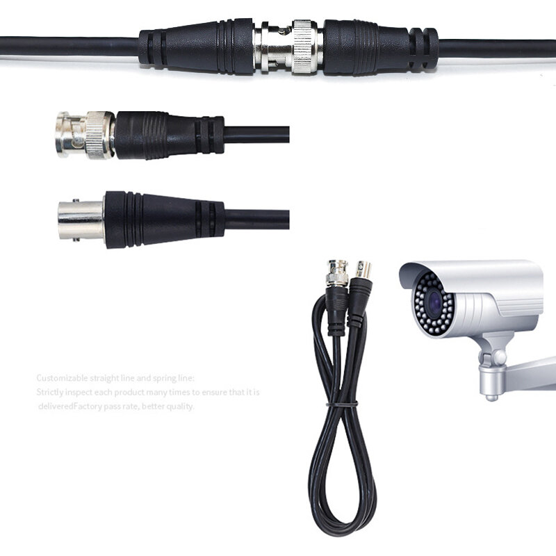 0.5M 1M 3/2m BNC Adapter z gniazda męskiego na żeńskie wtyczka złącze wideo koncentryczny przewód kabel adapter do przedłużania kamera telewizji przemysłowej