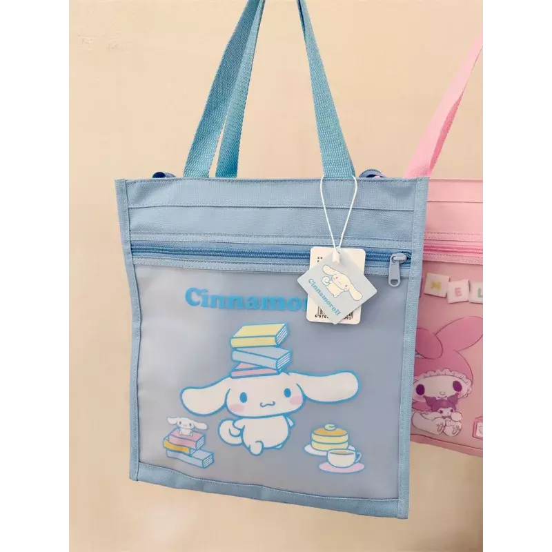Sanrio-mochila escolar para estudiantes, bolso de un solo hombro con diseño de perro Happei, dibujos animados, bonito, de gran capacidad, ligero, Melody