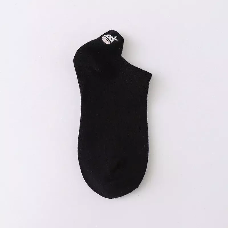 Women Socks Spot Stripes Cotton Invisible Socks Causal Black White Female Low Cut Slippers Silicone Harajuku Short Socks