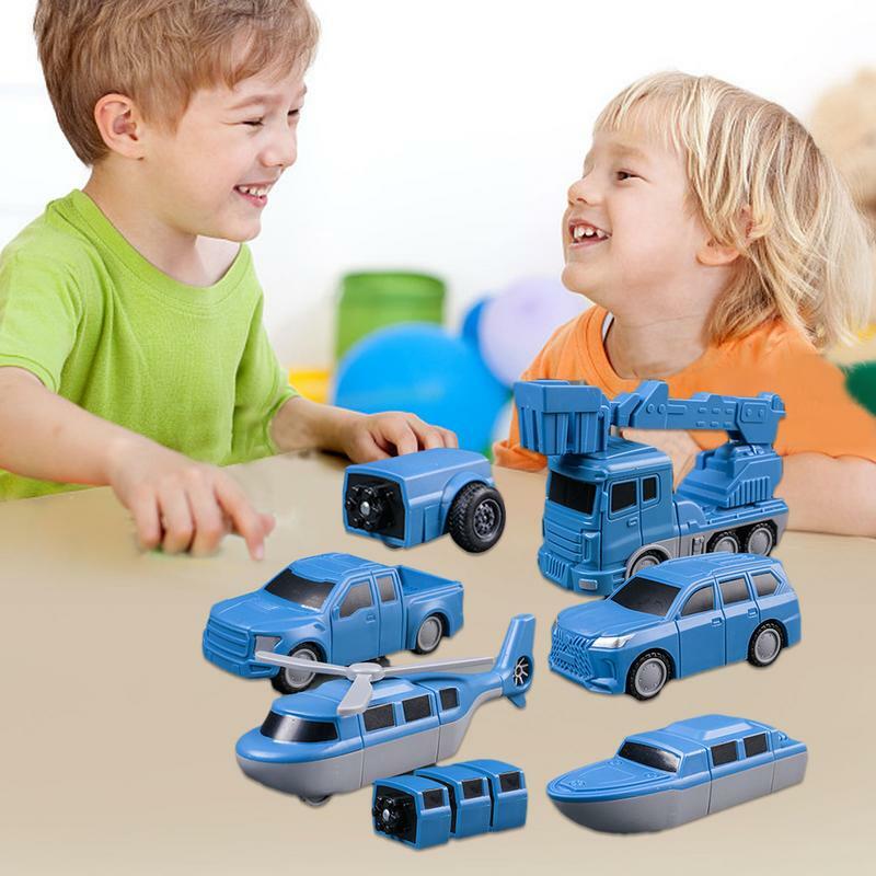 Multipurpose Construção Veículo Brinquedos para Crianças, Transformando Carros, Construção Veículos Montar, Portátil
