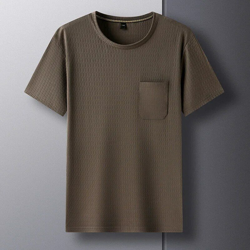 Camiseta de cuello redondo para hombre, Camiseta holgada, informal, transpirable, de secado rápido, a la moda y versátil, novedad de verano