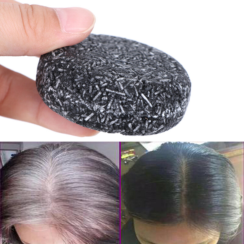 Farba do włosów bambusowy węgiel drzewny czyszczenia detoksykacji kostka mydła szampon do czarnych włosów