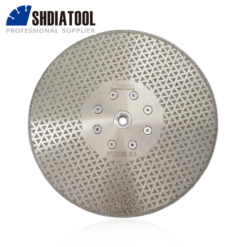 SHDIATOOL 180mm/7 inch Cả Hai Mặt Phủ Kim Cương Đĩa Mạ Điện Cắt & Mài Lưỡi Cưa Khoan 22.23 MM kim Cương Bánh Xe