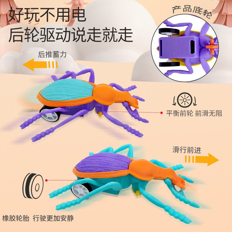 3 szt. Dzieci kreatywna symulacja plastikowa Mini kreskówka owady krok chrząszcz odbicie mechaniczna zabawka prezenty dla dzieci