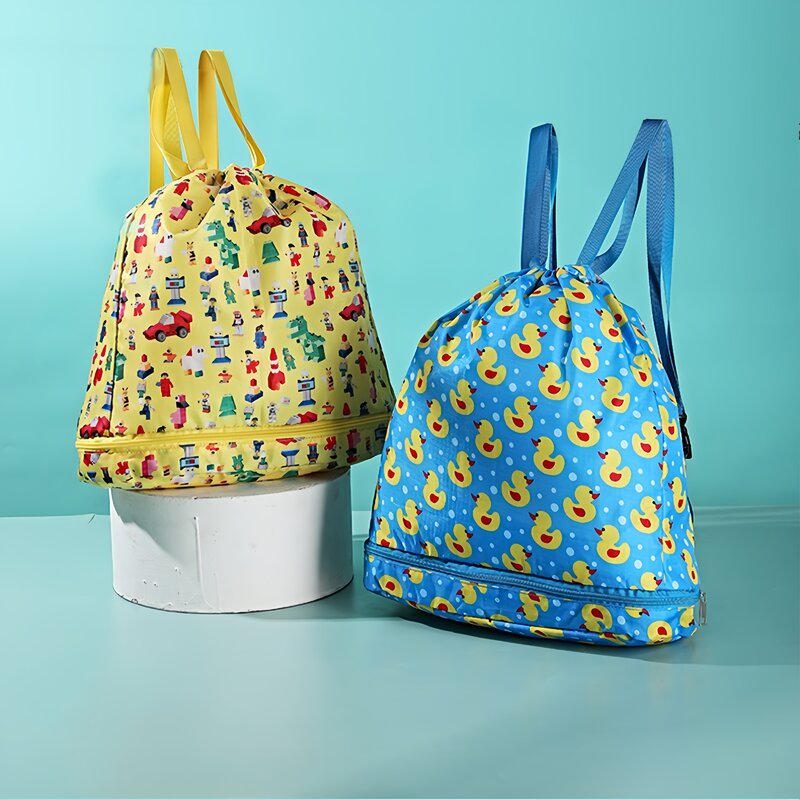Summer Sport Swimming Bags Kids Storage Backpack Waterproof Dry Wet Separation Pouch New Beach Swim Bag Folding Toilet Handbag