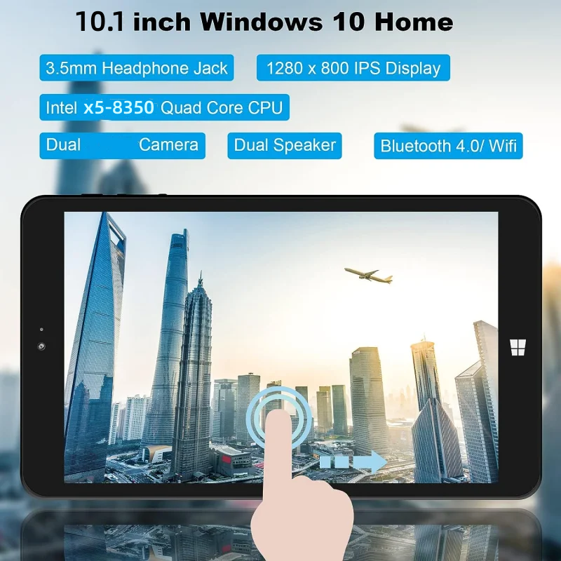 Tablette PC Windows 10, NX16A, 1 Go de RAM, 32 Go de ROM, Wi-Fi, 10.1x800IPS, avec étui clavier Bluetooth 1280