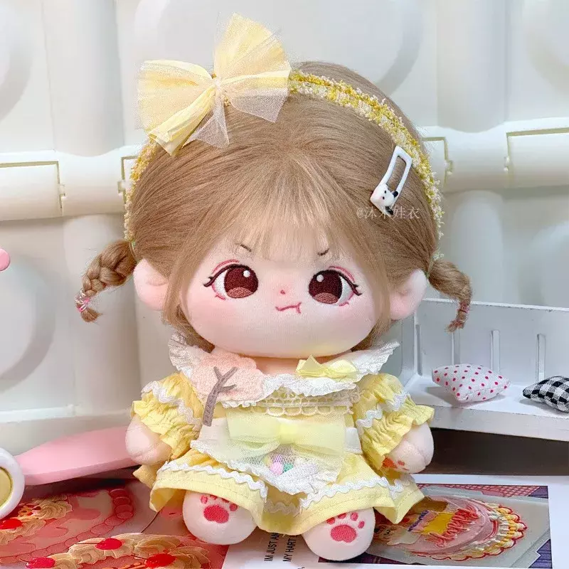 Cute Star Changing Doll Dress Set, Hairband, Babador, Algodão, 20cm