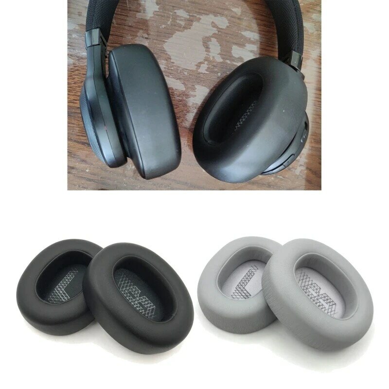 Almohadillas para los oídos cuero PU transpirables, almohadillas para los oídos para Live 650BTNC 660 E65BTNC DuetNC, fundas
