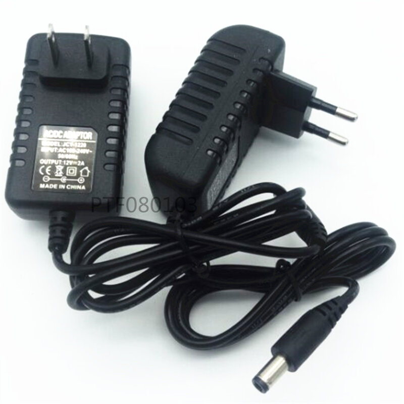 Ue plug ac 100-240v para dc 12v 1a 2a 3a 12w 24w 36w cabo do adaptador da fonte de alimentação para a luz de tira conduzida/com conector