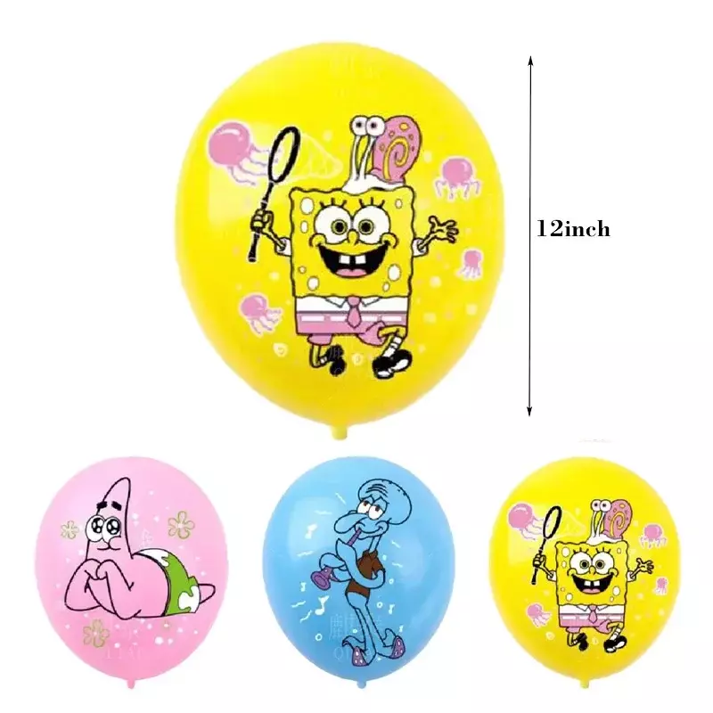 Sponge-Bob Party Decoration Patrick Star Octopus Brother Latex Balloon Theme Set di palloncini di compleanno per bambini carino