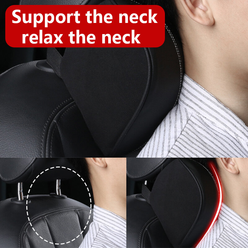 Almohada Universal para el cuello del coche, reposacabezas, soporte para la cabeza, cojín de espuma viscoelástica transpirable, almohada Lumbar para el coche