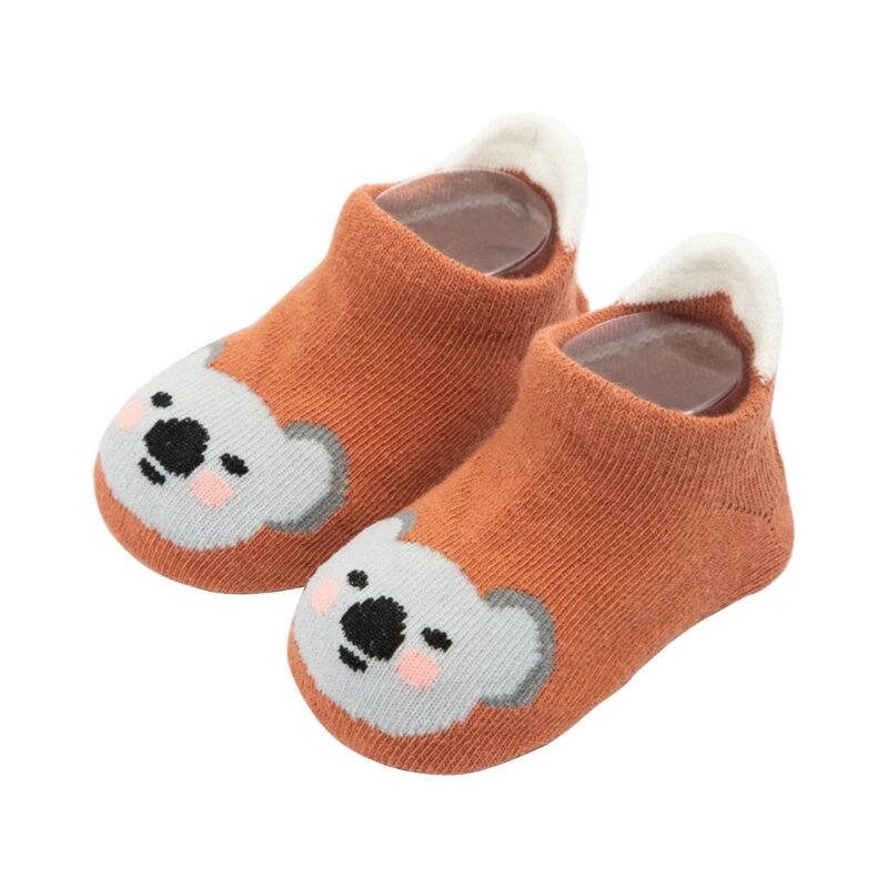 Calcetines bebé antideslizantes, suelas calcetines transpirables algodón con dibujos animados, zapatos para para