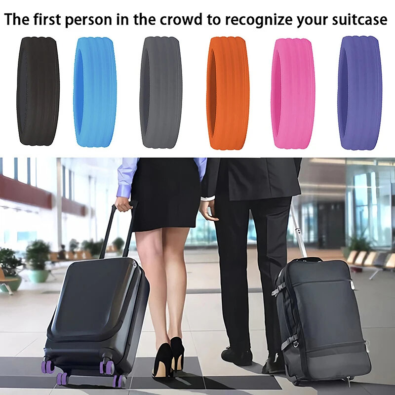 Pelindung Roda bagasi, pelindung silikon sepatu roda koper perjalanan mengurangi kebisingan, aksesori penutup pelindung roda