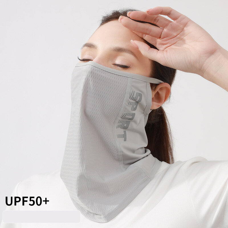 Maschera per la protezione solare, maschera per il viso in rete, protezione UV, protezione per il collo, maschera Anti UV in rete per il viso con parasole sottile estivo