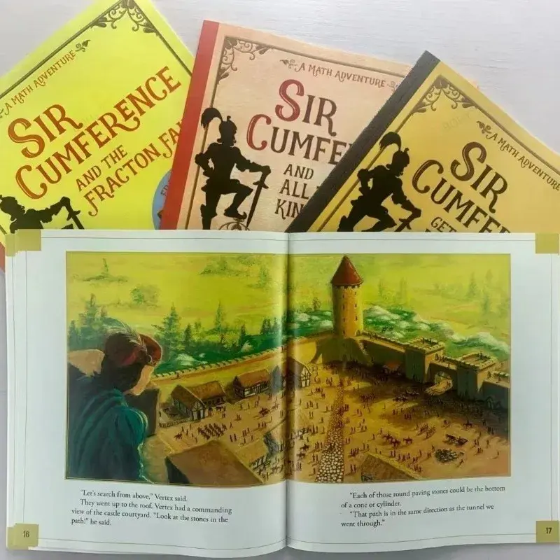 11 książek Sir Cumference matematyczna przygoda pozalekcyjna książka obrazkowa czytania dla dzieci w języku angielskim