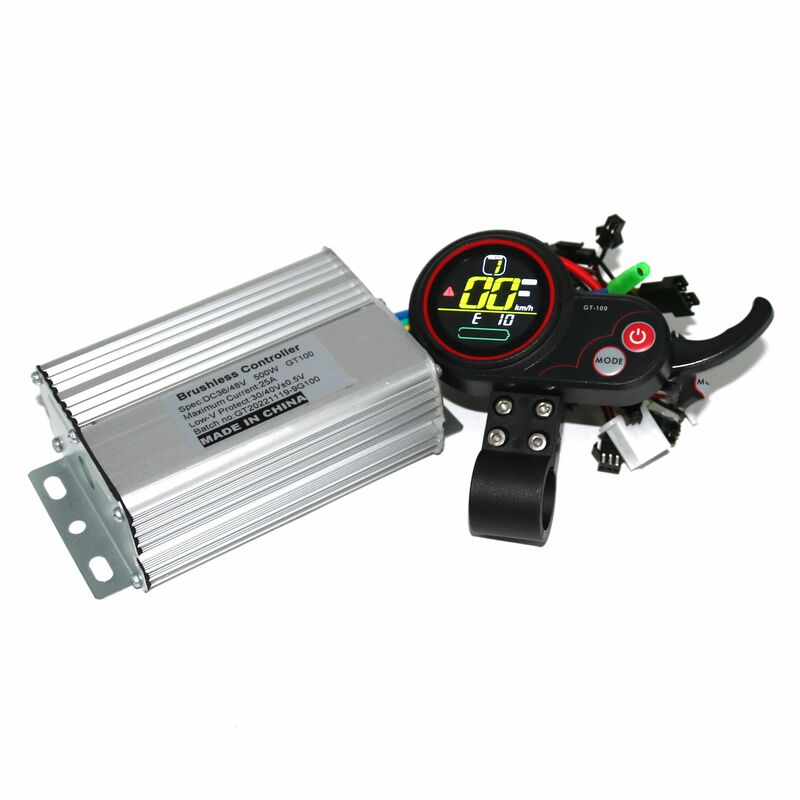 GREENTIME-controlador sin escobillas para patinete eléctrico, dispositivo con pantalla LCD GT100, 36V/48V/52V/60V, 500W, 25A, BLDC