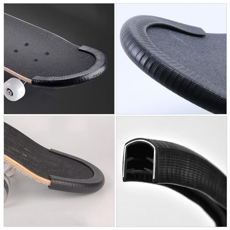 Bumper protetor para skate Faixa de proteção contra impactos Escudo de plataforma Anti-colisão para pára-choques, 2 pares