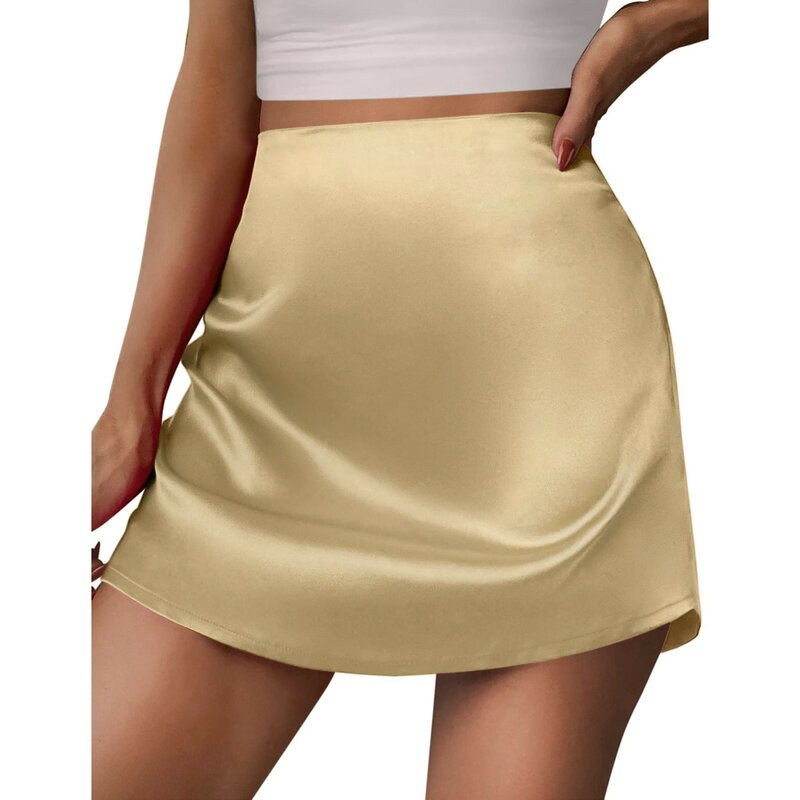 Minifalda Sexy para mujer, pantalones cortos de cintura alta, Color sólido, moda de verano, falda gótica Y2k, 2024