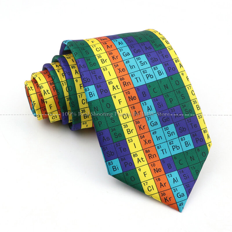 Новинка, Мужской мягкий Шелковый галстук, креативный галстук в стиле граффити, химия, физические животные, галстук для повседневной носки, галстук, подарок