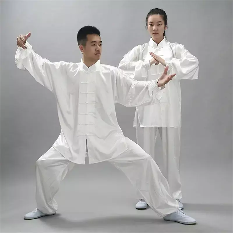 Tradisional Cina Pakaian Set Pria Wanita Tai Chi Kung Fu Seragam 12 Warna Wushu Top Celana Kinerja Pelatihan Kostum